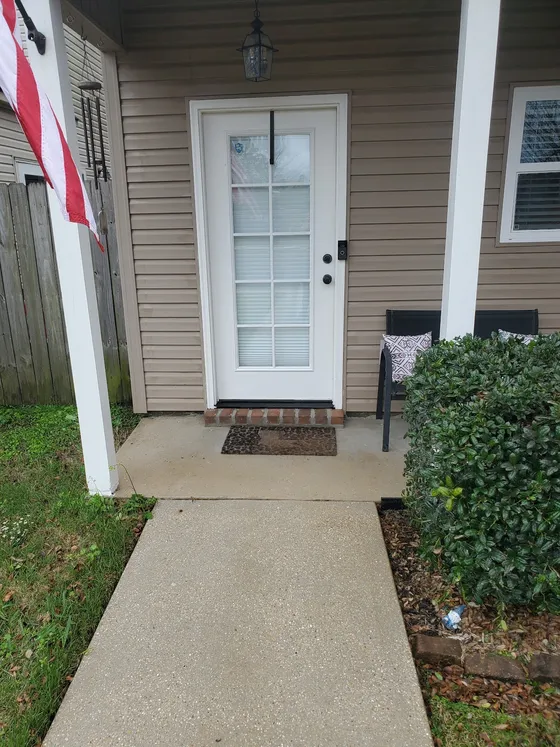 A clean front walkway